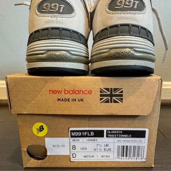 NEW BALANCE 991 GRAY RUNNING SHOES w/ BOX - Picture 10 of 13